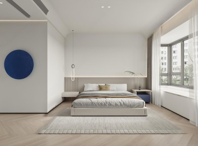 现代极简卧室3D模型下载